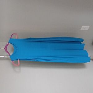 Blue stretchy a-line dress